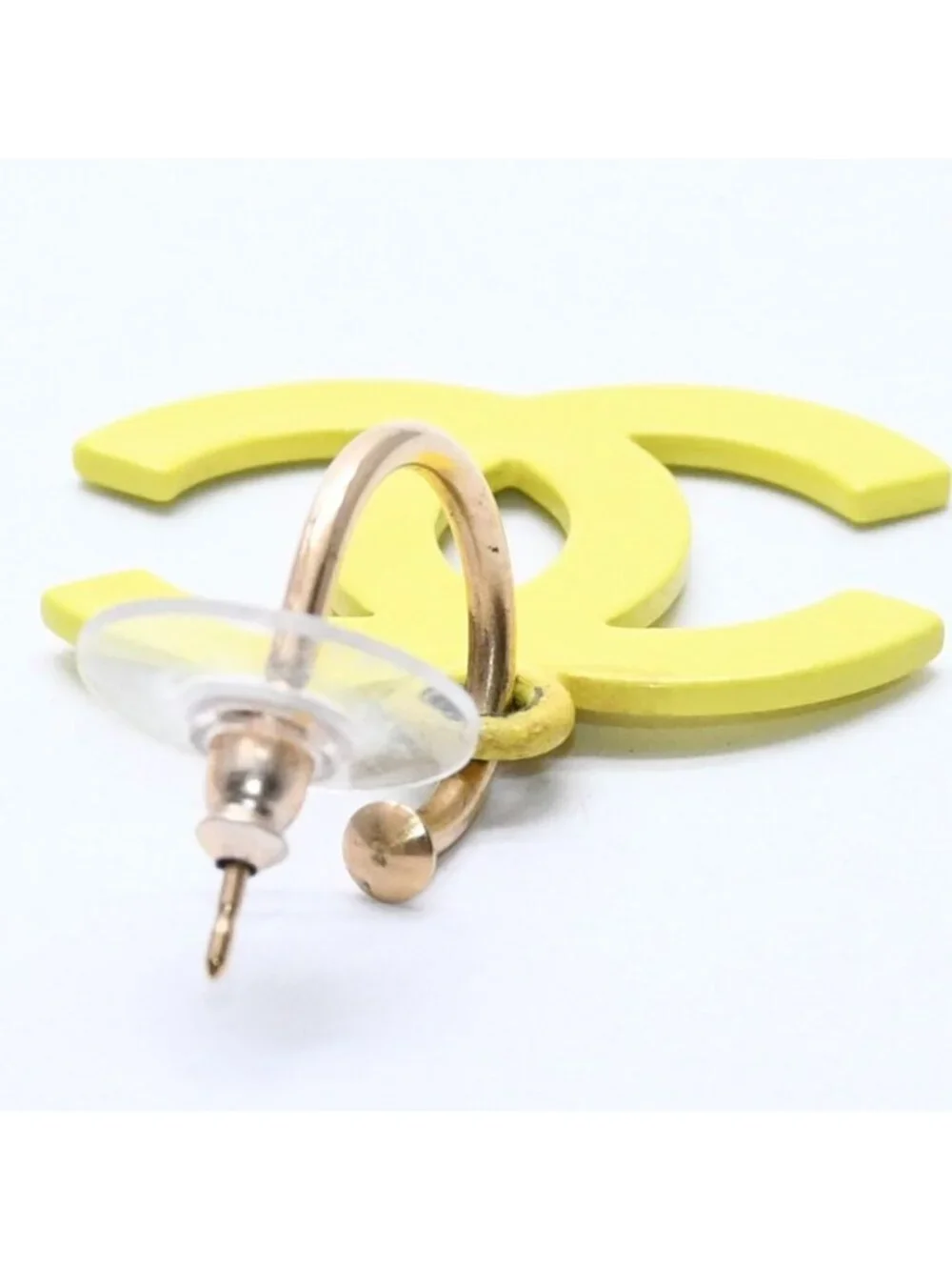 Chanel CC Logo Hoop Earrings 03 Metal Gold Plated Yellow